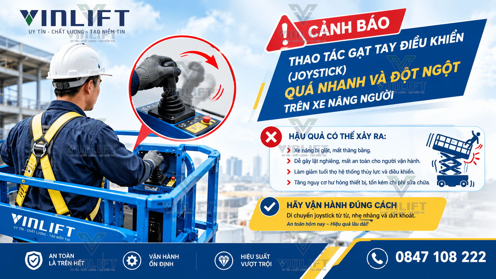 5 Sai Lầm Kỹ Thuật Thường Gặp Khiến Xe Nâng Người Nhanh Hỏng Hóc